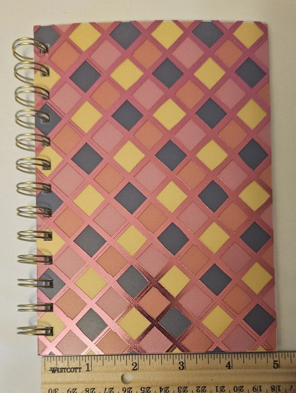 Colorful Diamond Designed Lined Notebook | Spiral Journal | 5